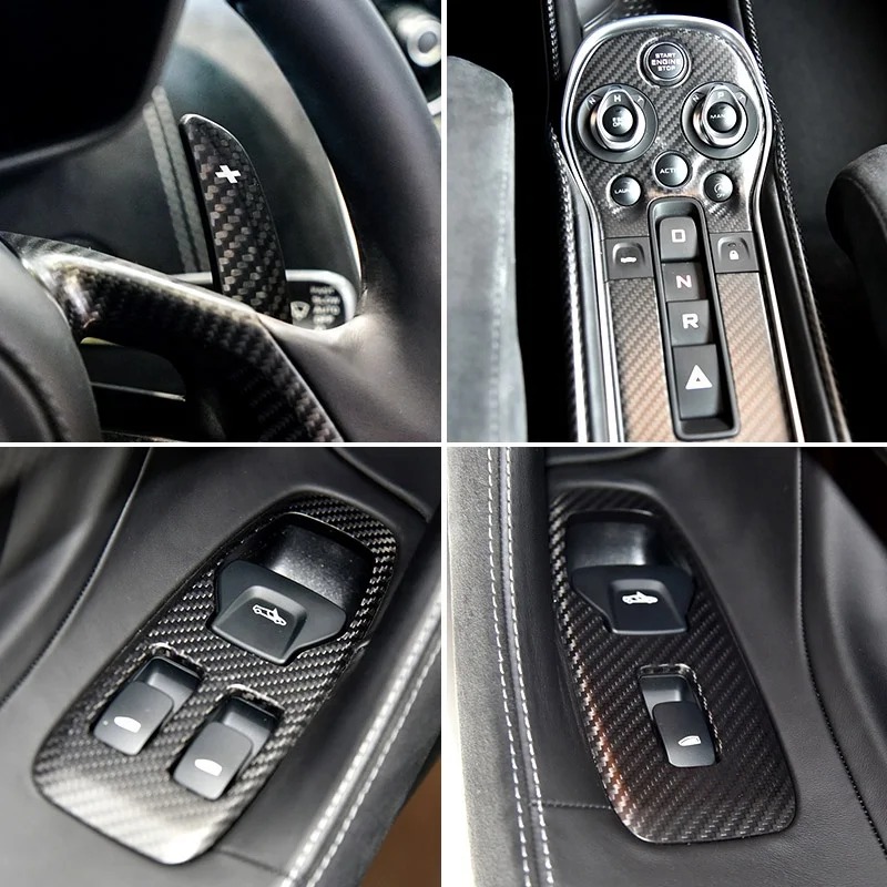 Interior Dry Carbon Fiber Trim Replacement Parts for  570S Center Console Steering Wheel Door Panel High Quality